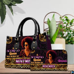 Personalized African American Leather Bag, African Purse, Gifts for Black Girl Women, Black History Handbags