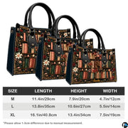 Personalized Book Lover Leather Handbag for Women, 3D Bookstore Library Tote Bag, Literary Gift for Readers, Bookworms