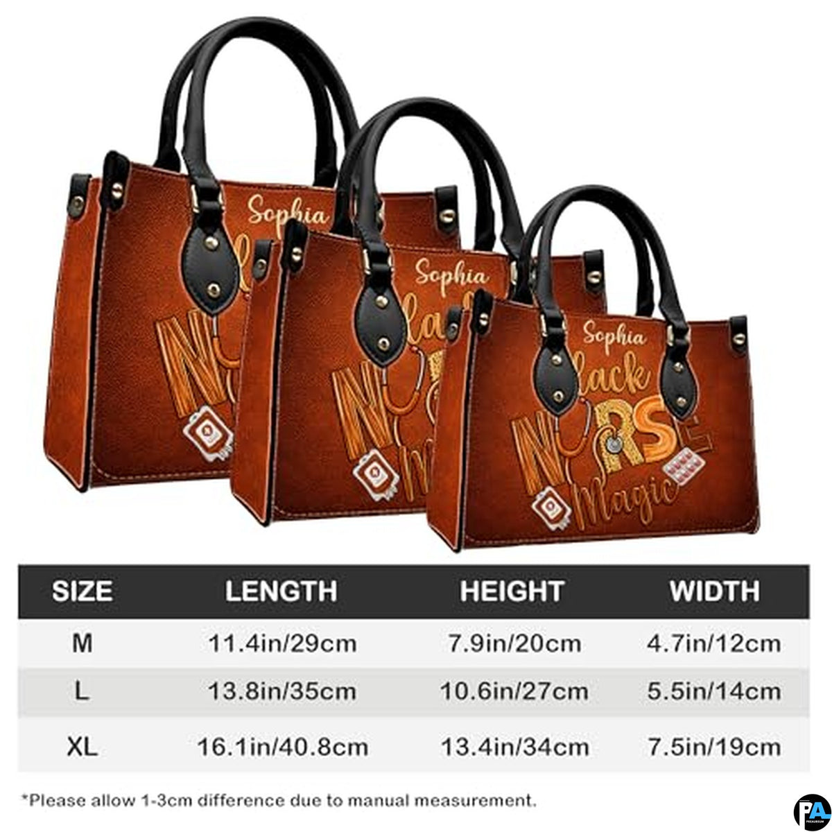 Personalized Nurse Leather Bag – Custom Medical Handbag & Purse Set with Name Gifts for Nursing Student Christmas Gift