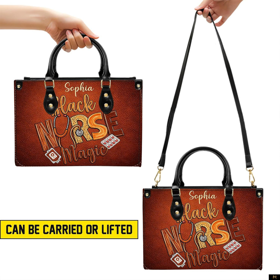 PREAUREUM "{split_values}" Personalized {collection_title} Leather Handbag