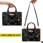 Spacious interior layout showcasing zippered central divider and lining.