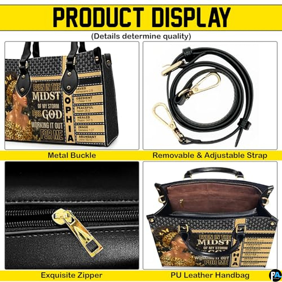 Personalized African American Leather Bag, African Purse, Gifts for Black Girl Women, Black History Handbags