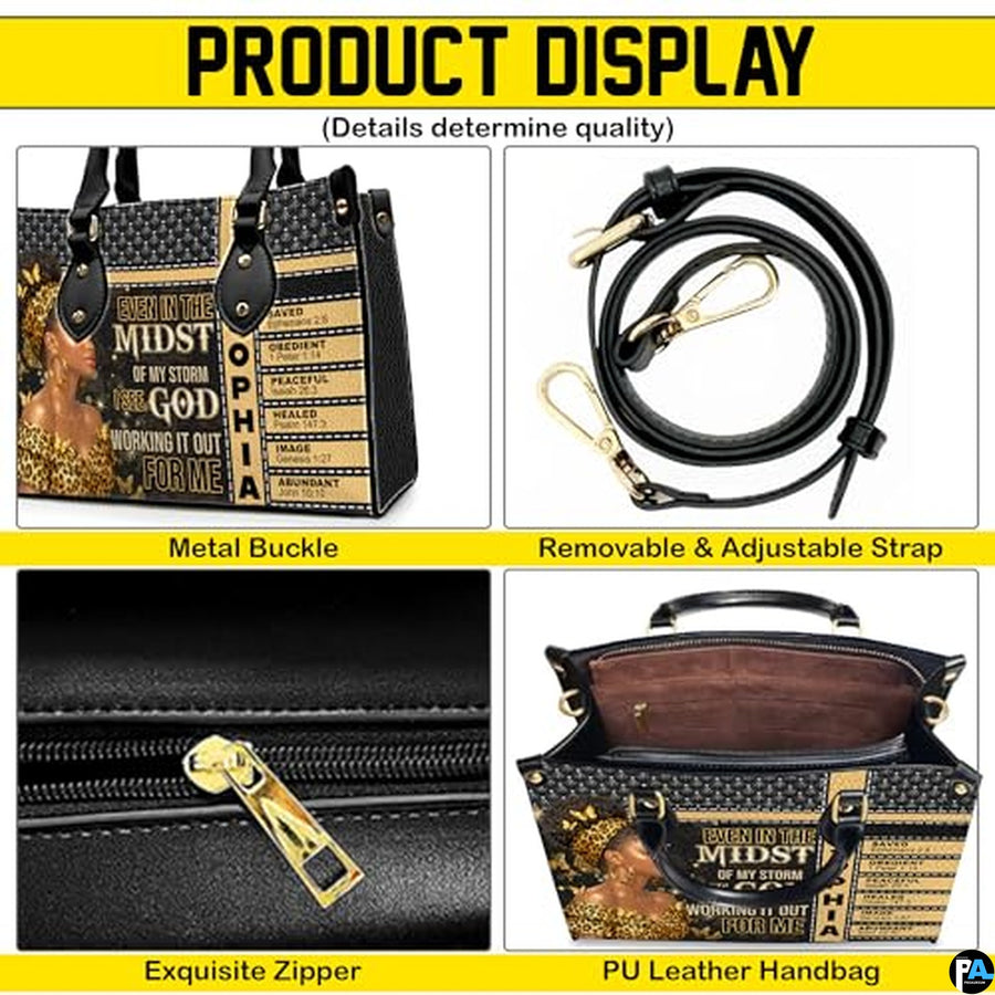 Personalized African American Leather Bag, African Purse, Gifts for Black Girl Women, Black History Handbags