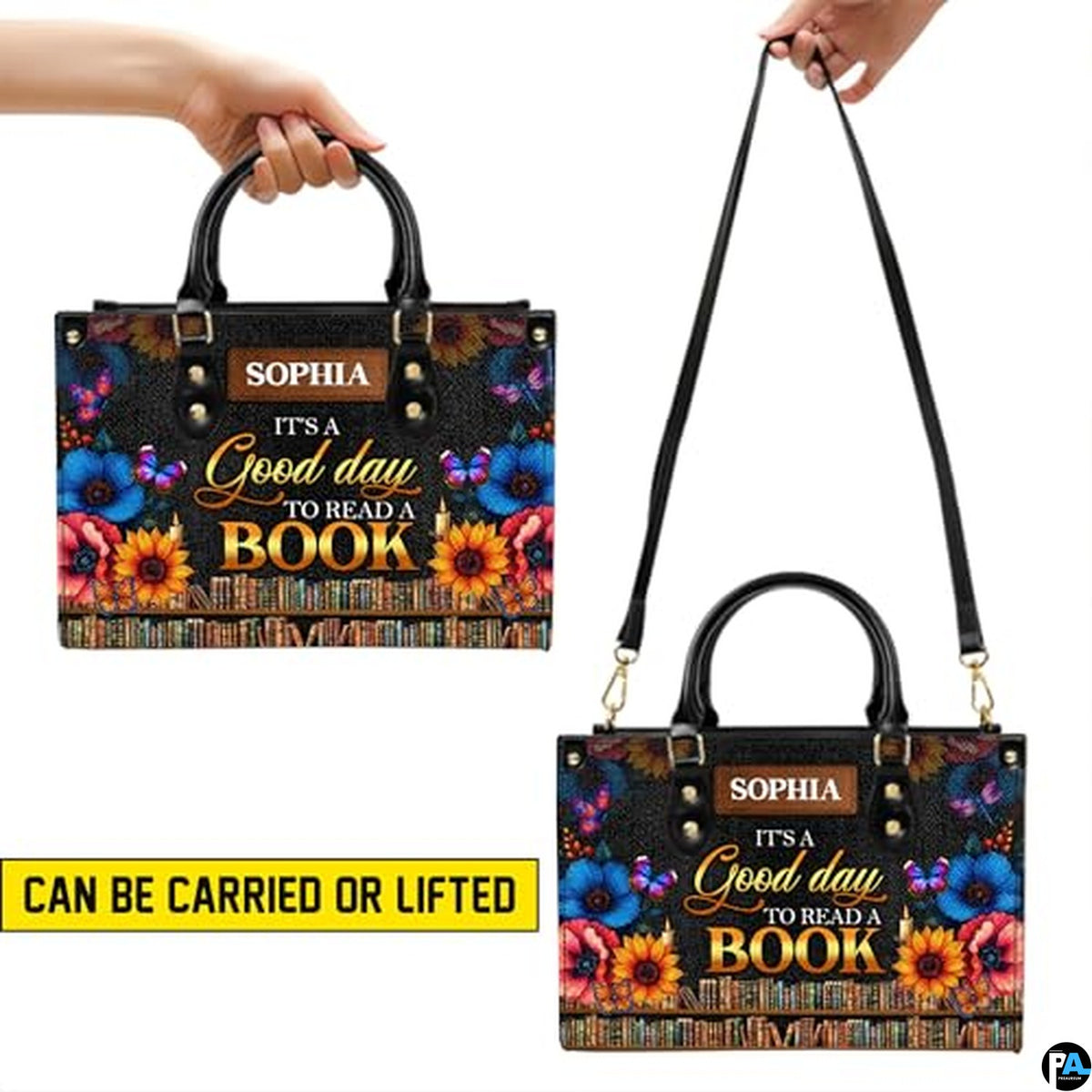 Personalized Book Lover Leather Bag, Just A Girl Who Loves Book Handbag With Name, Books Purse, Gifts For Readers, Writer