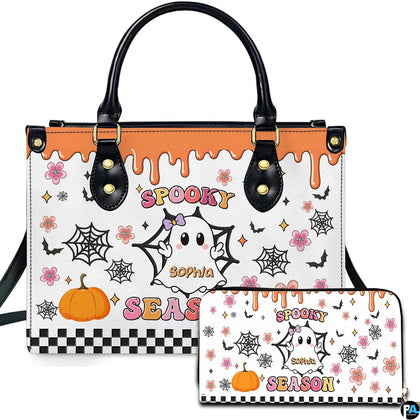 Front studio presentation showing cute cartoon ghost artwork alongside companion accessory on white surface.