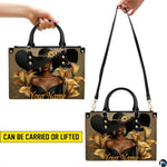 Personalized Black Women Leather Bag, Custom Name African Purses and Handbags Gifts for Mom Birthday Christmas Mothers Day