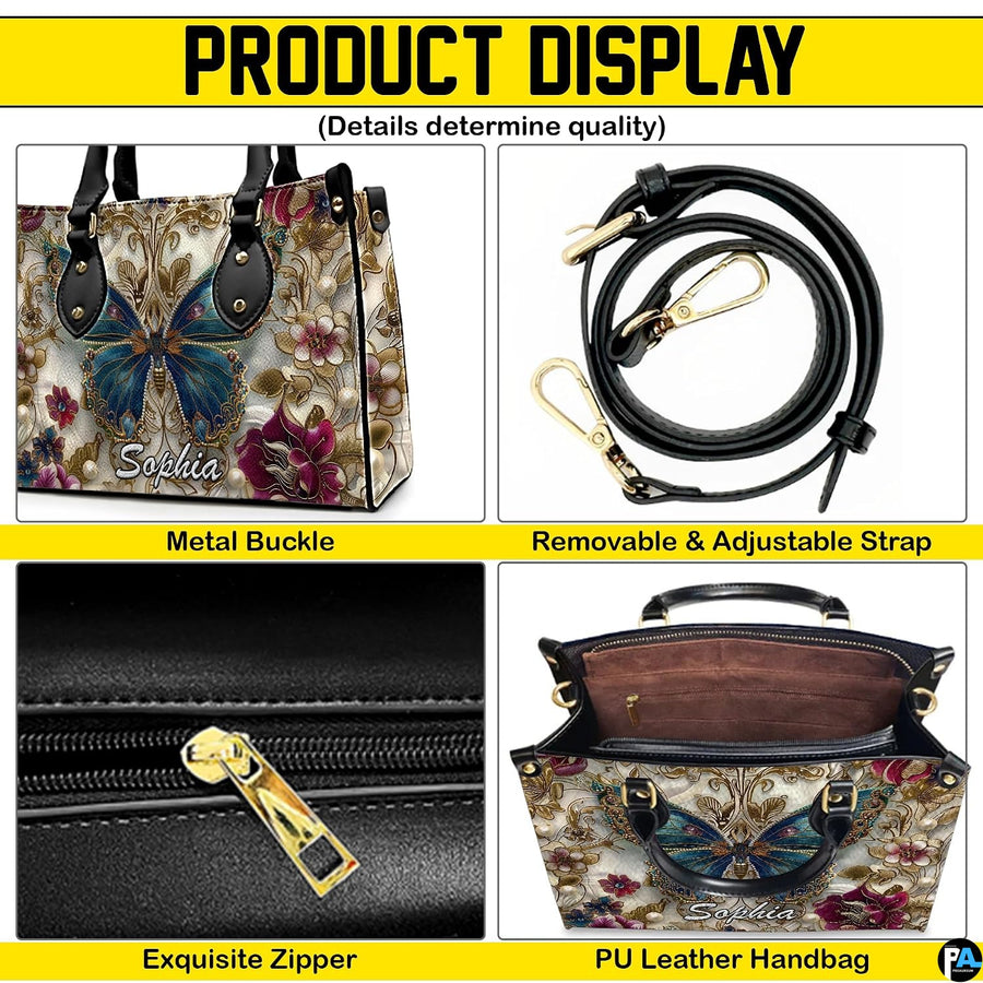 Interior view of open tote handbag showing spacious lining and compartments