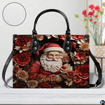 Infographic displaying hardware fixtures, carrying straps, and zipper detailing of Christmas handbag.