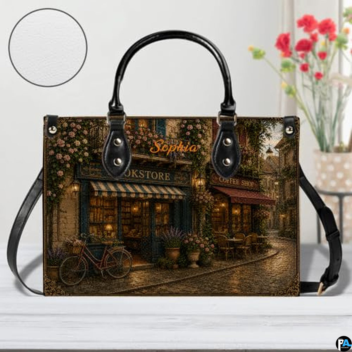 Bookstore Leather Bag, Book Purse for Book Lovers, Shoulder Bag