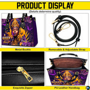 Spacious interior view of tote handbag showing lining and inner storage compartments