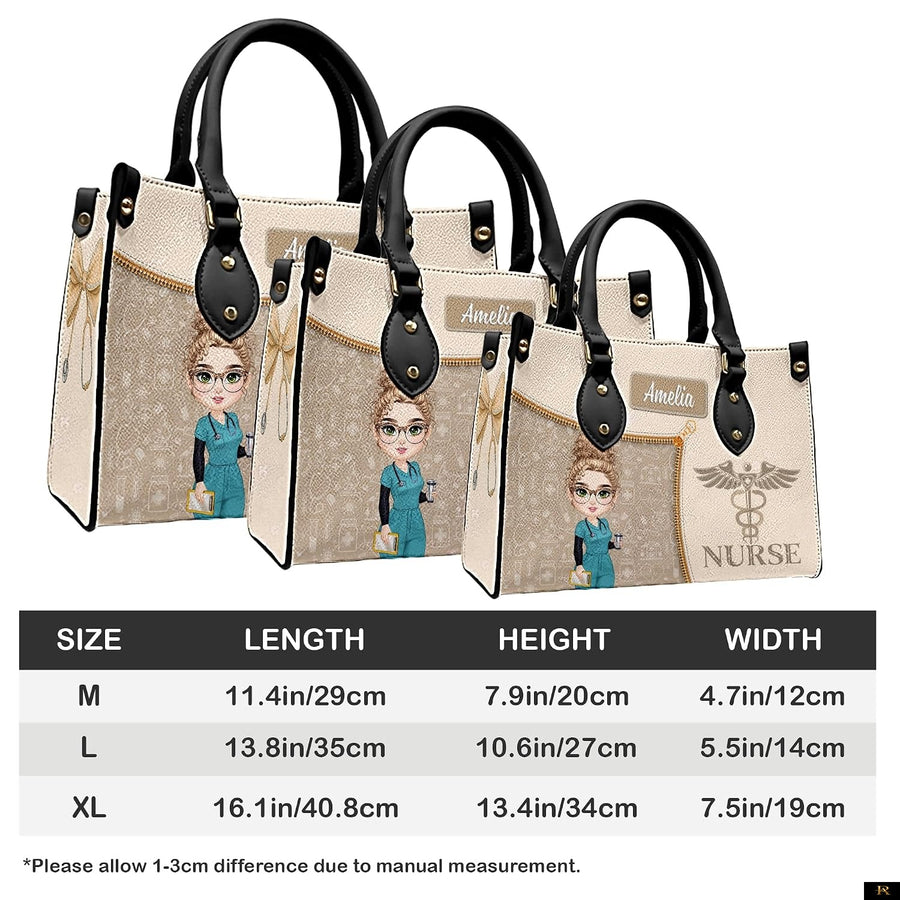 PREAUREUM "{split_values}" Personalized {collection_title} Leather Handbag