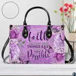 Personalized Flower Floral inspirational quote Handbag for Faith Gift
