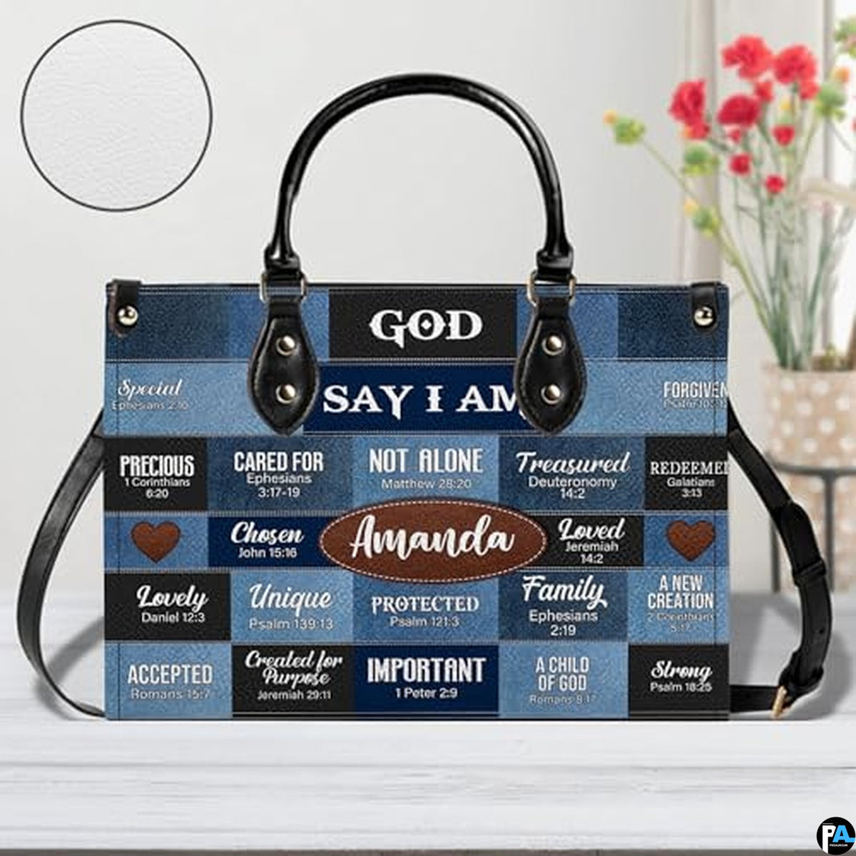 Personalized Christian Leather Handbag For Women, Bible Purse, Religious Bags Christian Gift For Women Her, Jesus Bag