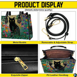 Four-panel layout presenting close-up visual accents of the black cat garden art design.