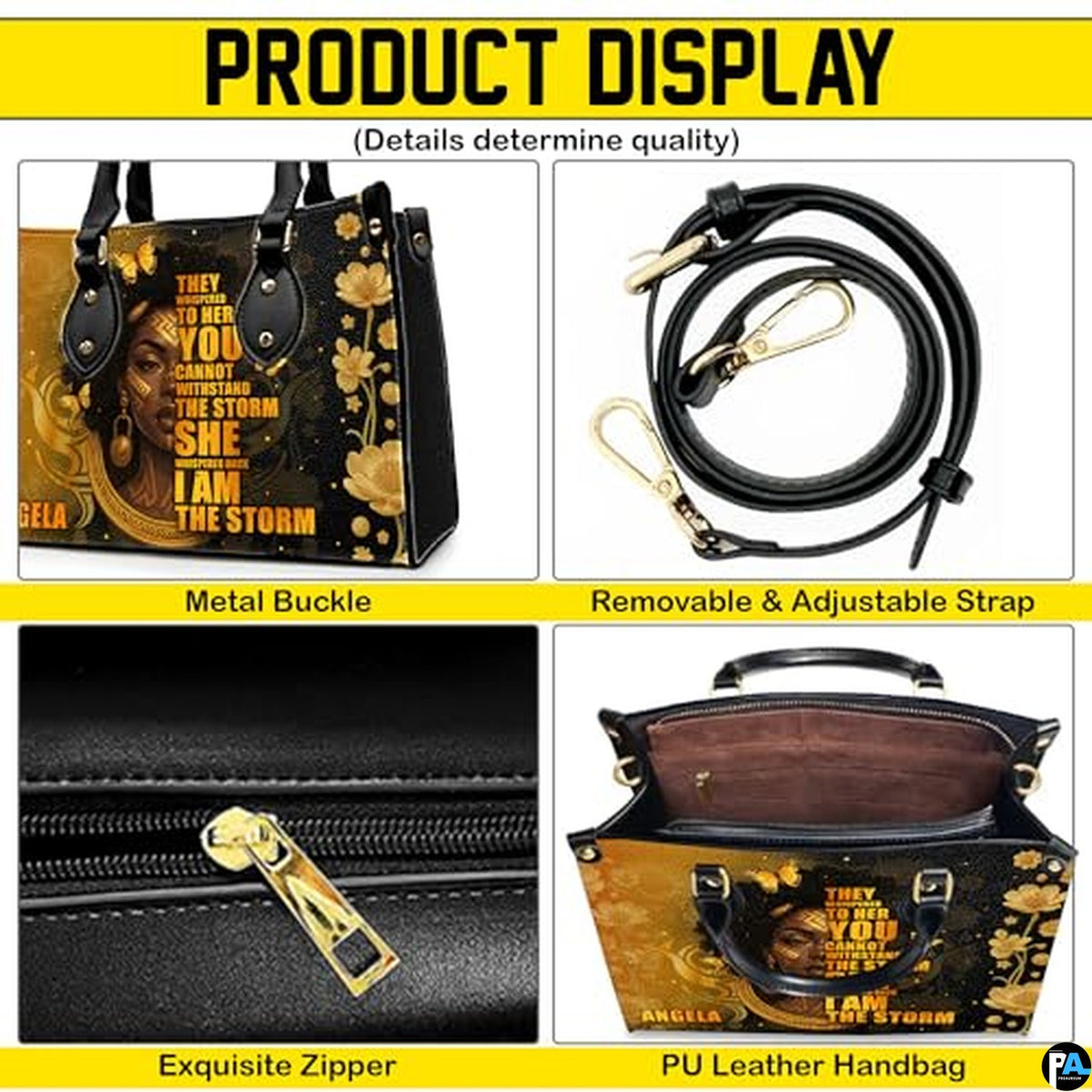 Personalized Leather Handbag for Black Women, Custom African Purse Bag Set, Birthday Meaningful Gifts for Mom, Friend