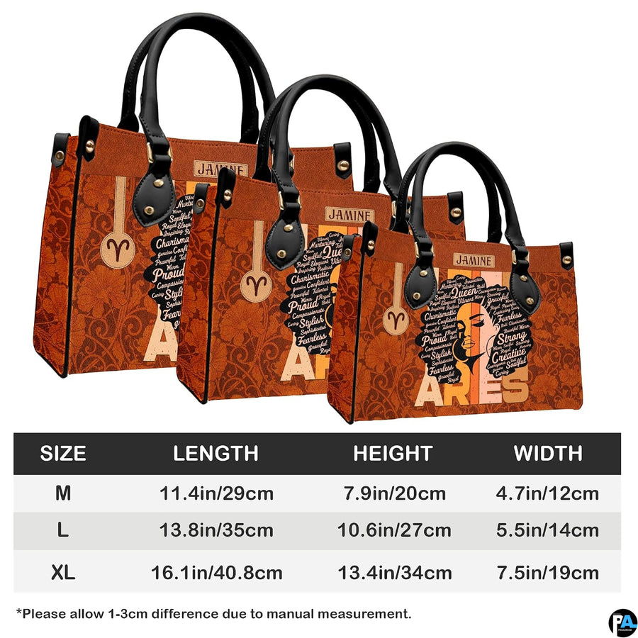 Zodiac afro queen handbag paired with matching wallet in rich cognac and retro sunset theme.