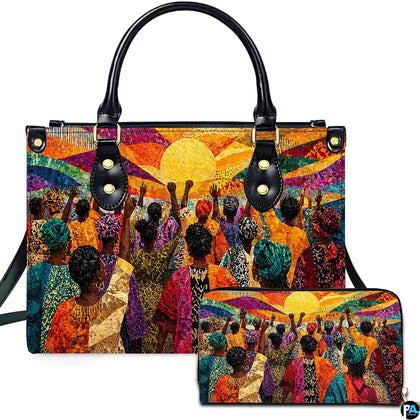 Front studio showcase presenting the mosaic community worship motif and coordinating accessory on white ground.