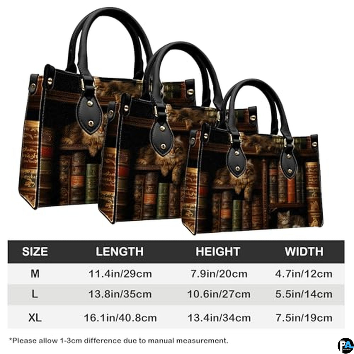 Personalized Halloween Leather Handbag – Custom Witch 3D Printing Effect Purses For Women – Spooky Gothic Shoulder Bag