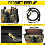 Black Cat Leather Bag – Vintage Cat Art Handbag, Stylish Animal-Themed Purse, Unique Gift for Cat Lovers