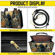 Black Cat Leather Bag – Vintage Cat Art Handbag, Stylish Animal-Themed Purse, Unique Gift for Cat Lovers