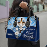 Personalized Christian Leather Handbag, Jesus Christian Tote Bag, Bible Purse, Religious Bags Gift for Mom, Women