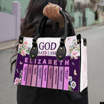 PREAUREUM "{split_values}" Personalized {collection_title} Leather Handbag
