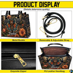 Interior view of open tote handbag showing inner compartments