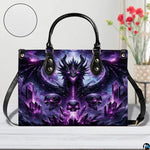 Personalized Dragon Leather Handbag, Fantasy Gothic Purse for Women, Mythical Shoulder Bag Gift for Dragon Lovers