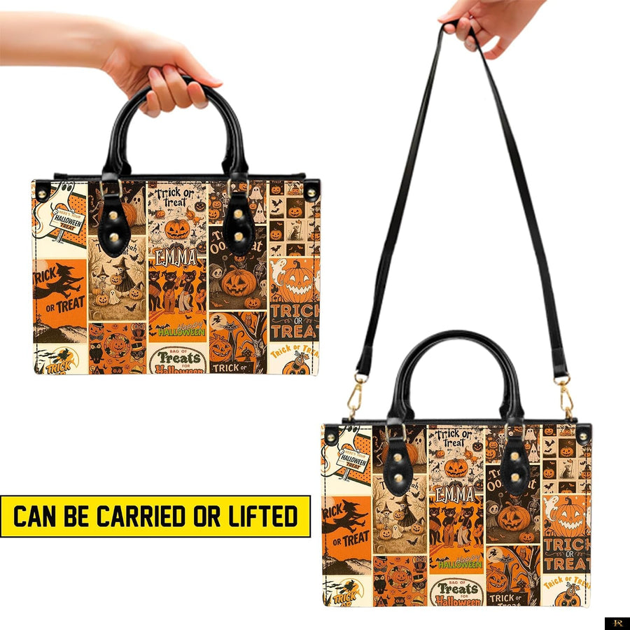PREAUREUM "{split_values}" Personalized {collection_title} Leather Handbag