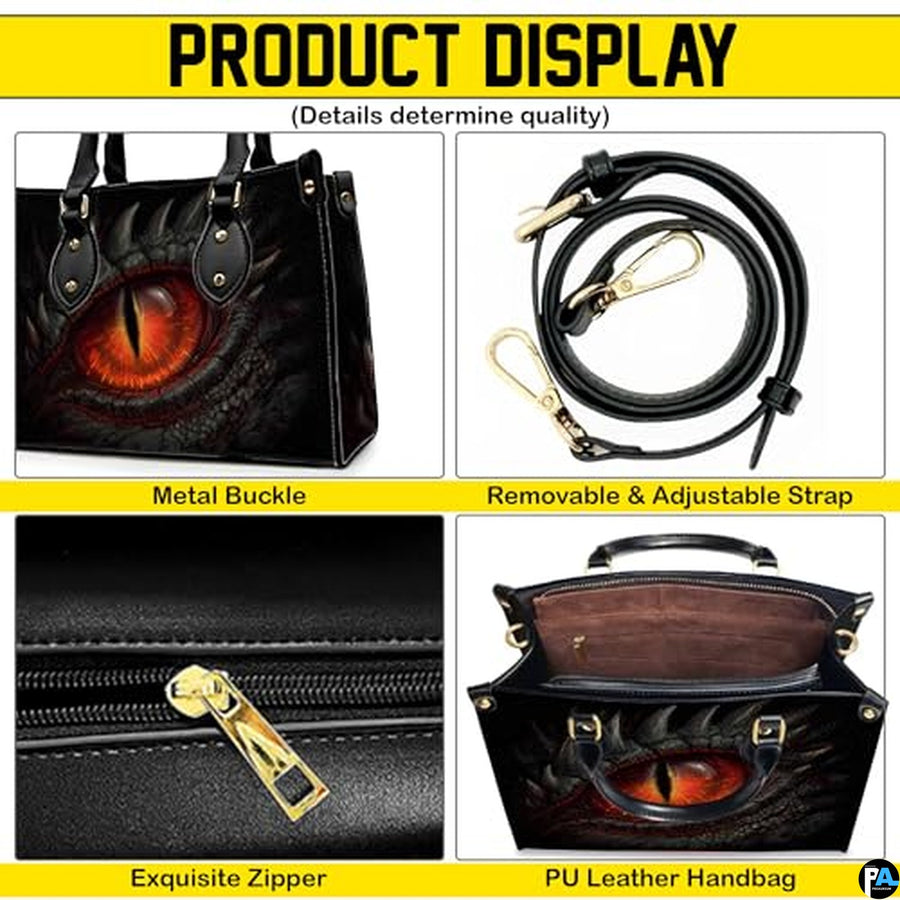 Personalized Fiery Dragon Eye Goth Handbag for Fantasy Enthusiasts
