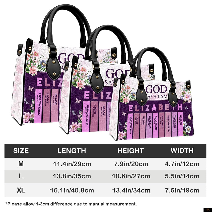 PREAUREUM "{split_values}" Personalized {collection_title} Leather Handbag