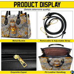 Interior compartment view of bee handbag showing inner lining and organization.
