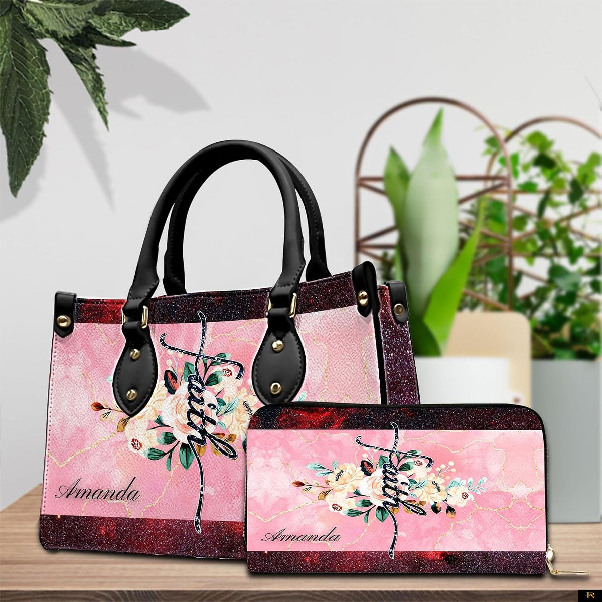 PREAUREUM "{split_values}" Personalized {collection_title} Leather Handbag