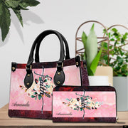 PREAUREUM "{split_values}" Personalized {collection_title} Leather Handbag