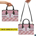 Personalized Pink Quilted Jewel Bow Handbag, Removable Strap