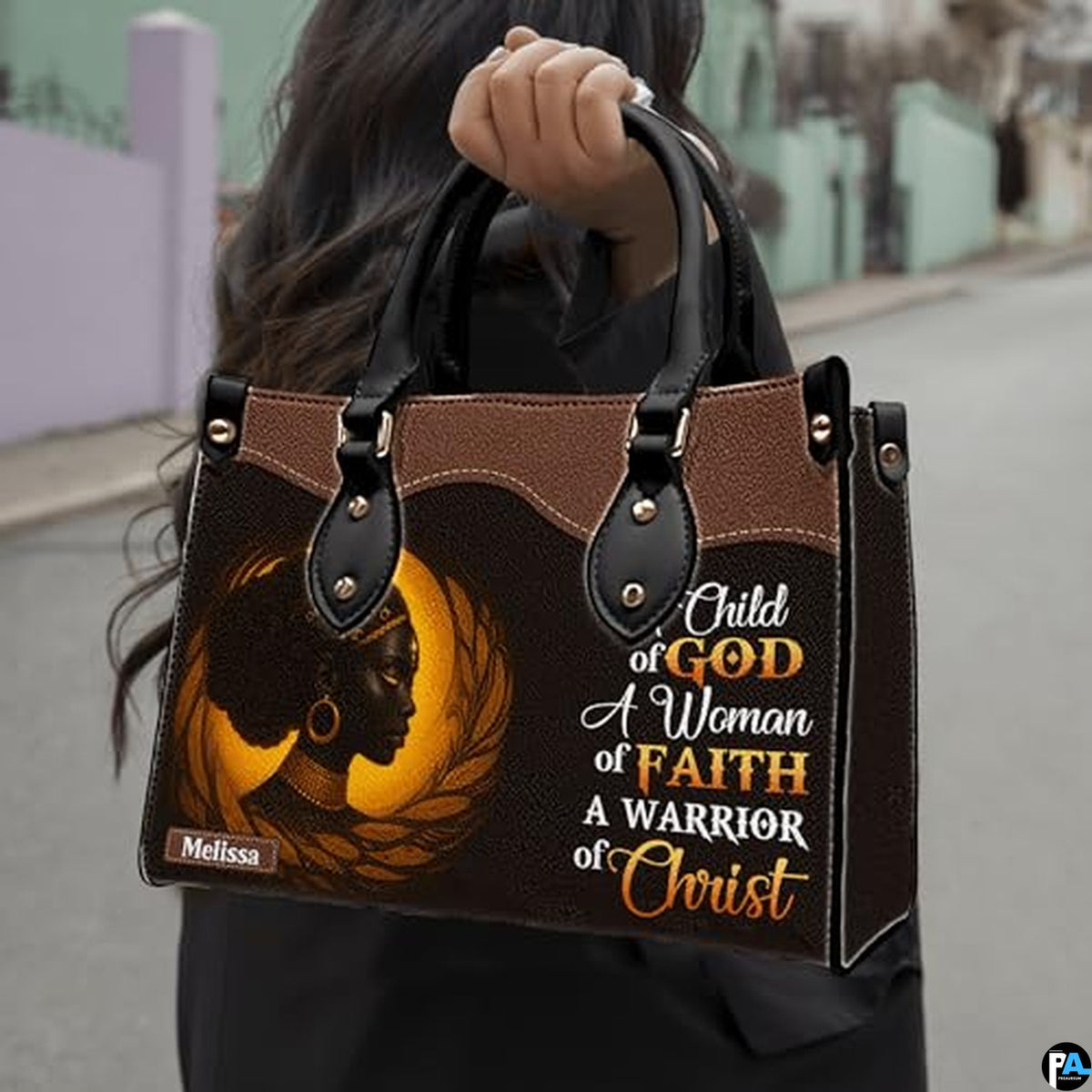 Personalized Leather Handbag for Black Women, Custom African Purse Bag Set, Birthday Meaningful Gifts for Mom, Friend