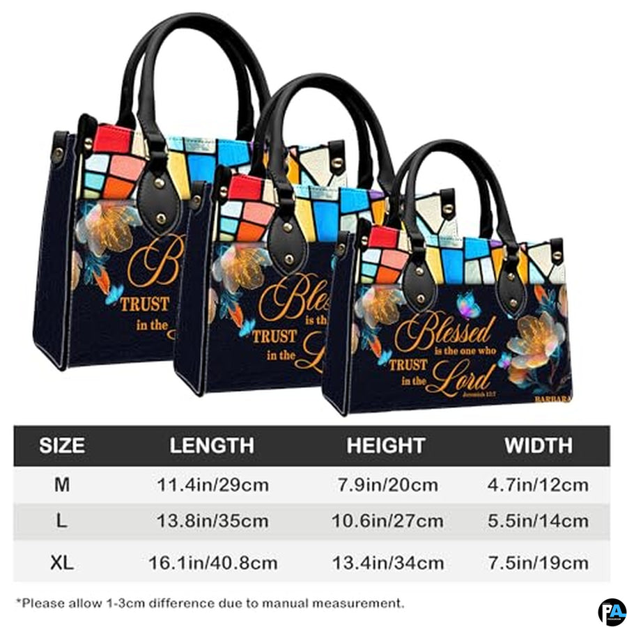 Personalized Christian Leather Handbag, Jesus Christian Tote Bag, Bible Purse, Religious Bags Gift for Mom, Women