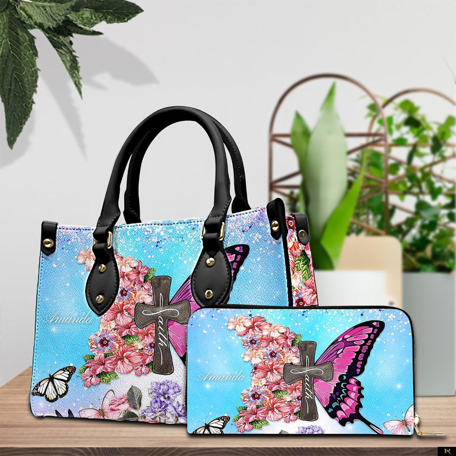 PREAUREUM "{split_values}" Personalized {collection_title} Leather Handbag