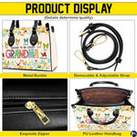 Mothers Day Gift Leather Bag- Personalized Grandmas Purse With Grandkids Names, Grandma Handbag Birthday Gifts For Mom Women