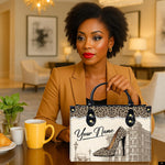 PREAUREUM "{split_values}" Personalized {collection_title} Leather Handbag