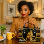 Personalized African American Leather Bag, African Purse, Gifts for Black Girl Women, Black History Handbags