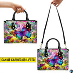 Personalized Butterfly Leather Handbag – Gothic Moon Bag with Adjustable Strap and Matching Witchcore Purse for Women