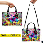Personalized Butterfly Leather Handbag – Gothic Moon Bag with Adjustable Strap and Matching Witchcore Purse for Women