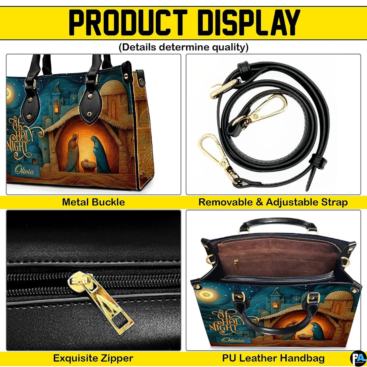 Spacious interior view of tote handbag showing lining and inner compartments