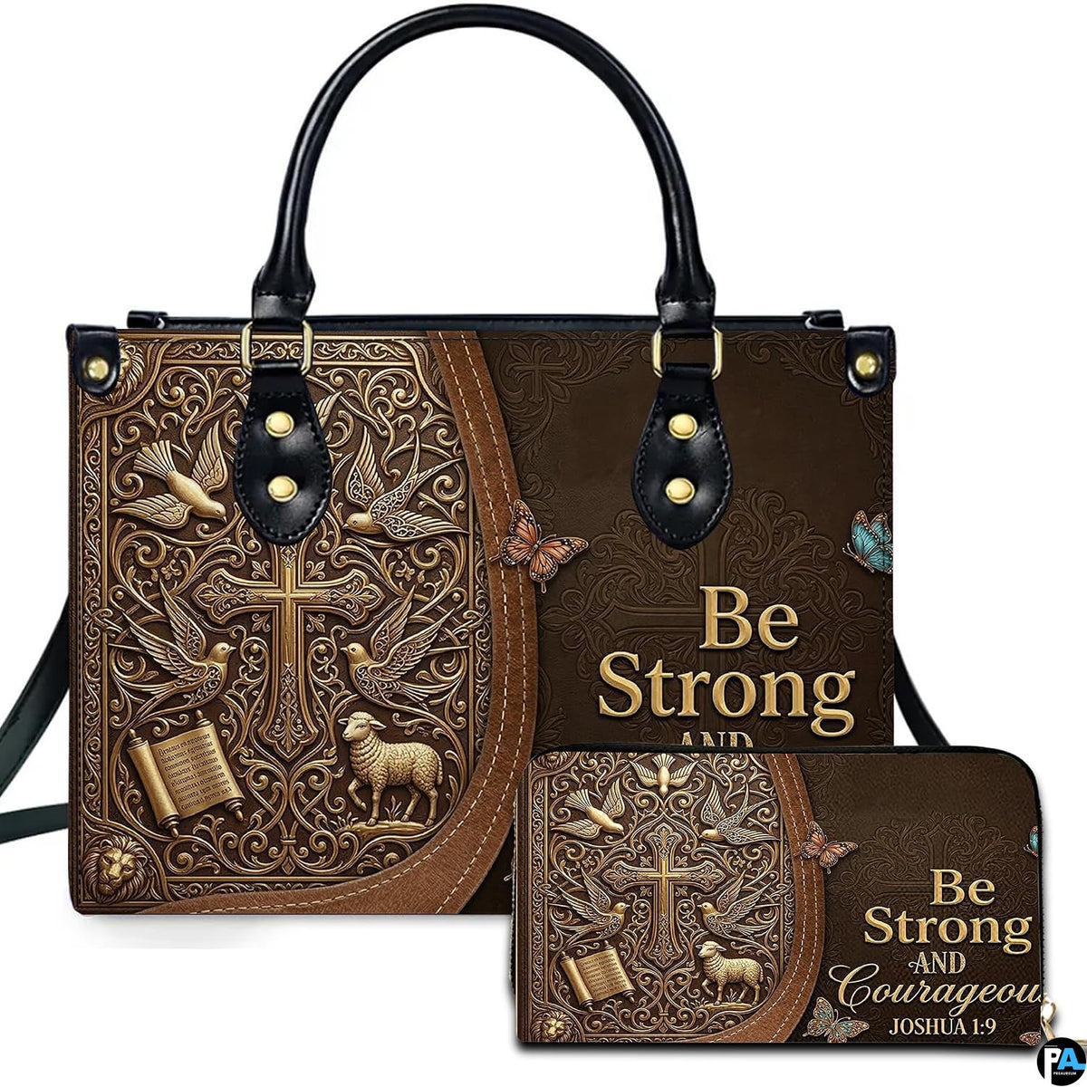 Personalized Christian Leather Handbag – Custom Purse Faith Gift for Mom, Grandma, Women Birthday or Christmas