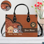Alternative angle view showing western pet trio handbag and wallet matching pair