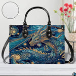 Personalized Dragon Leather Handbag, Fantasy Gothic Purse for Women, Mythical Shoulder Bag Gift for Dragon Lovers