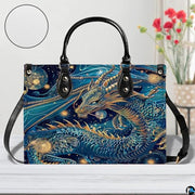 Personalized Dragon Leather Handbag, Fantasy Gothic Purse for Women, Mythical Shoulder Bag Gift for Dragon Lovers