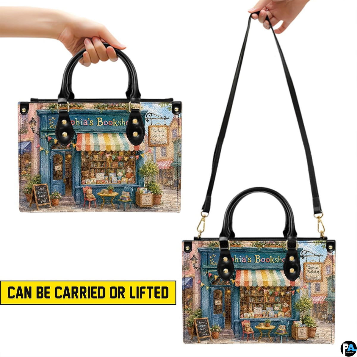 Side perspective view of the storybook boutique accessory on a plain studio background.