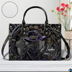 Personalized Halloween Leather Handbag – Custom Witch 3D Printing Effect Purses For Women – Spooky Gothic Shoulder Bag